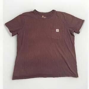 Carhartt Work Shirt Mens Size XL Pocket Tee Maroon Red Short Sleeve